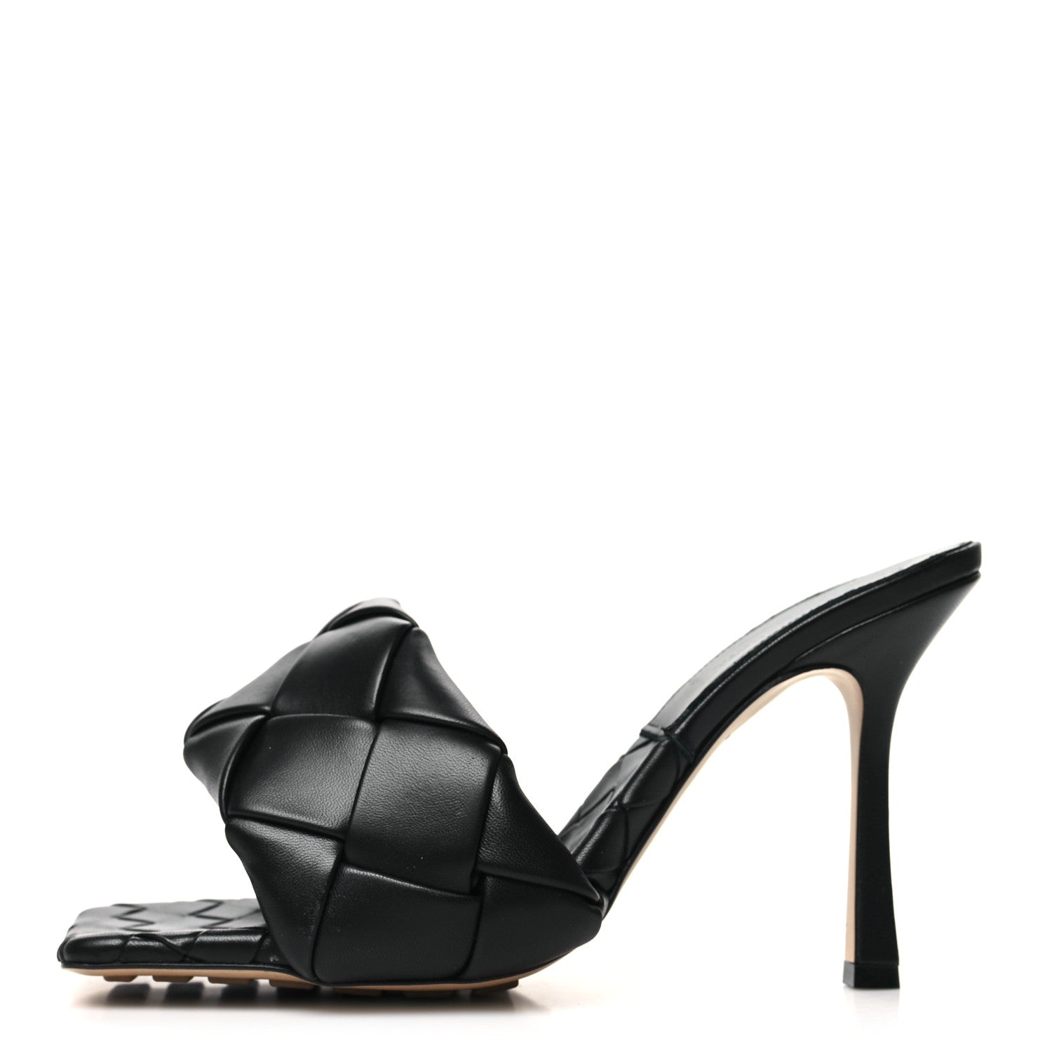Bottega Veneta Nappa Maxi Intrecciato Lido Mule Sandals 40 Black 1 of 7
