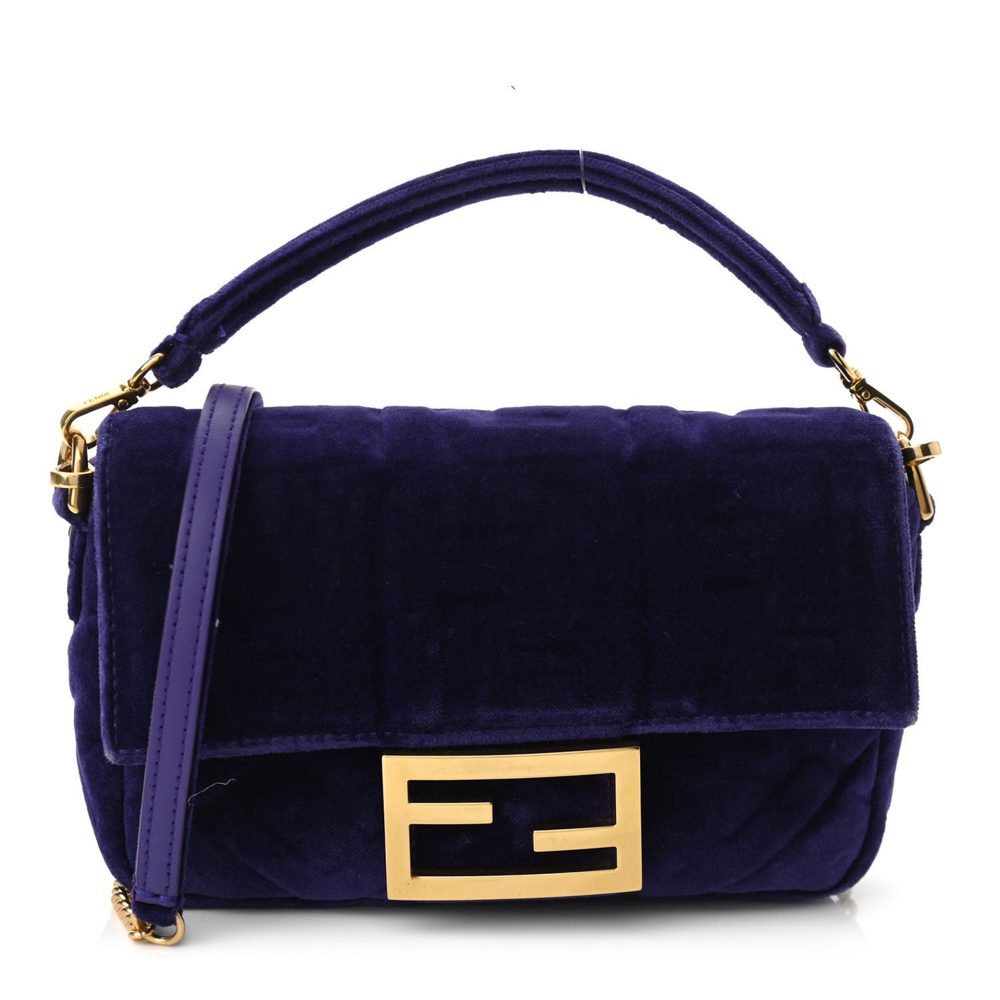 Velluto FF Embossed Mini Baguette Viola Plus