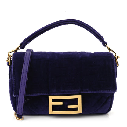Fendi Velluto FF Embossed Mini Baguette Viola Plus 1 of 12