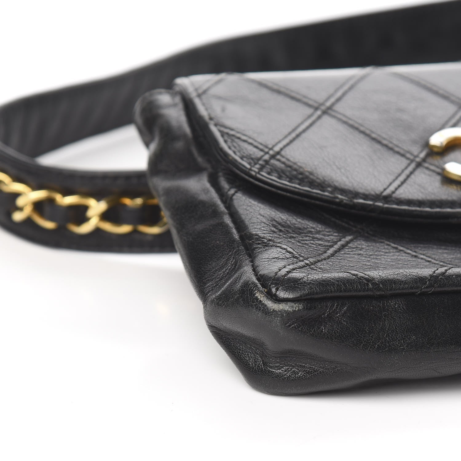 Chanel Lambskin Diamond Stitched Flap Waist Belt Bag 65 Black 9 of 11