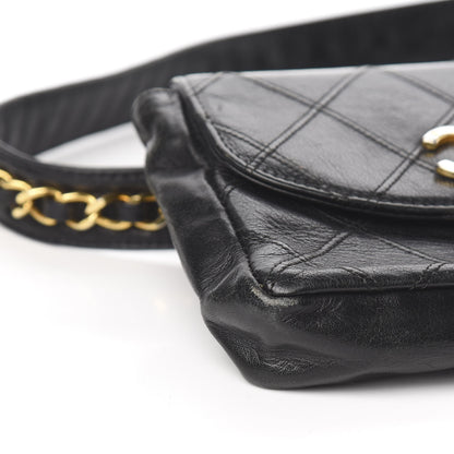 Chanel Lambskin Diamond Stitched Flap Waist Belt Bag 65 Black 9 of 11