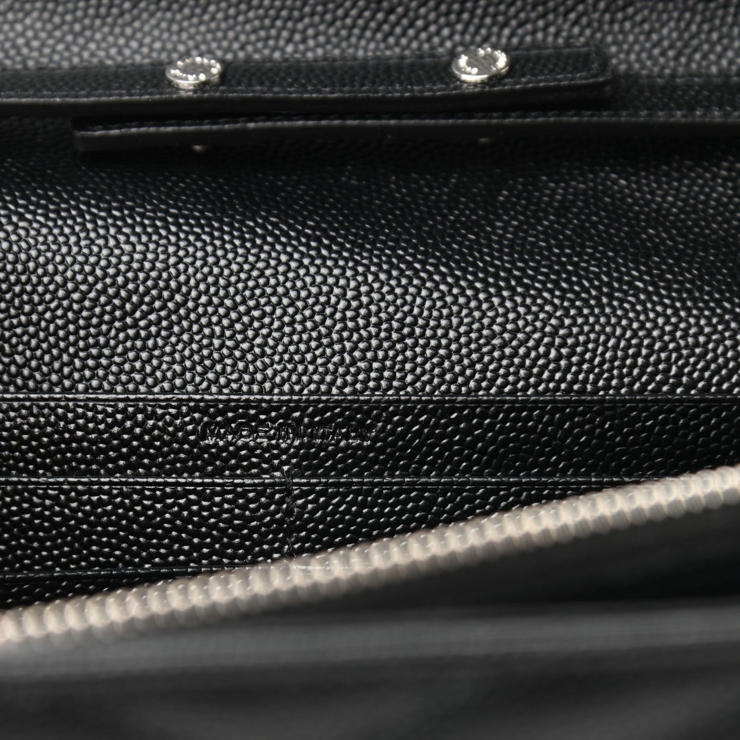 Grain De Poudre Matelasse Chevron Monogram Chain Wallet Black