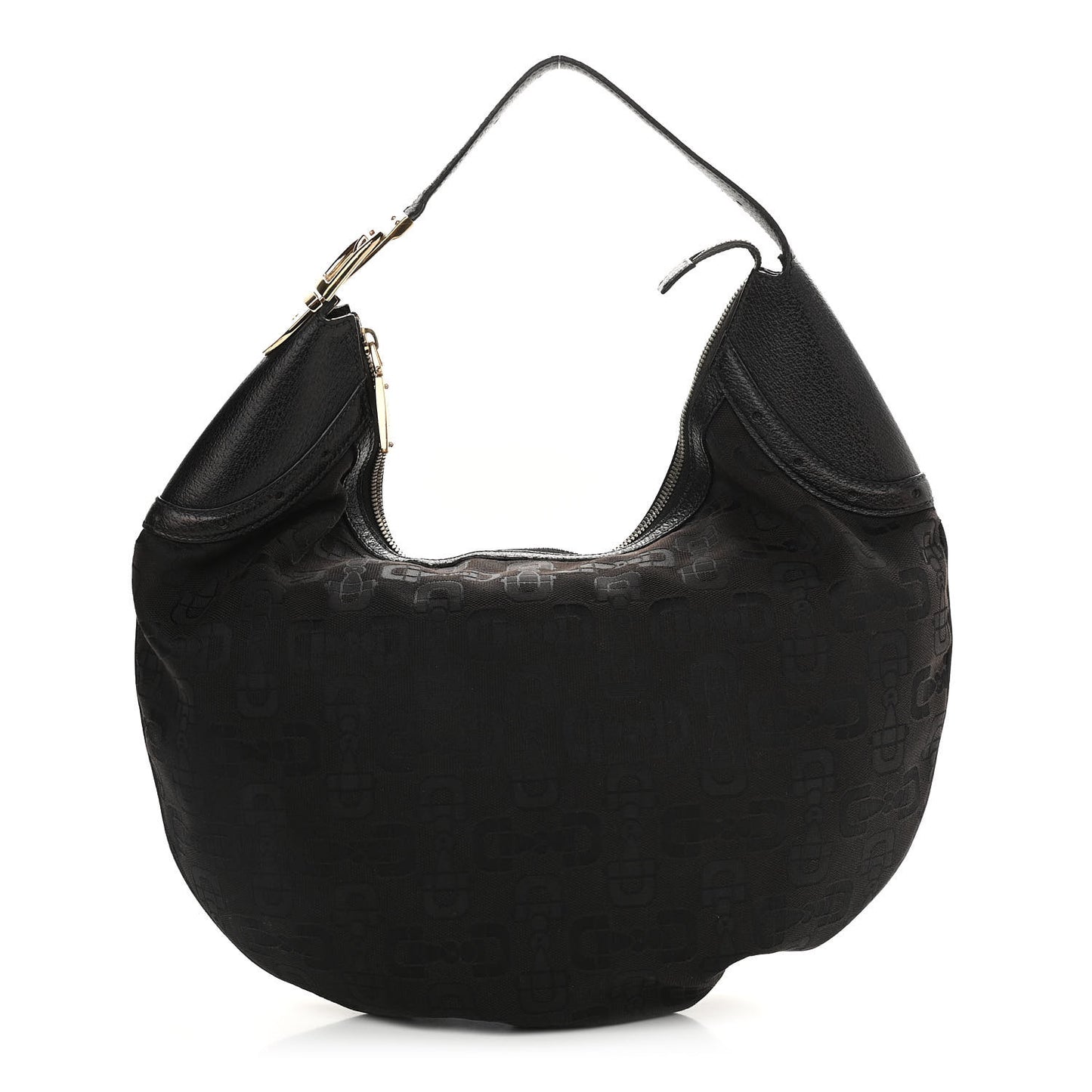 Canvas Horsebit Glam Hobo Black