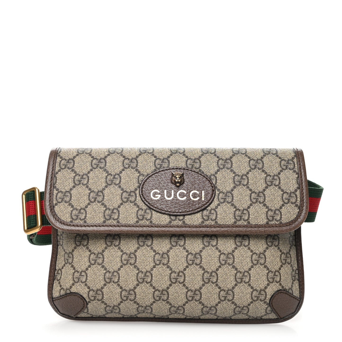 GG Supreme Monogram Neo Vintage Web Belt Bag Brown