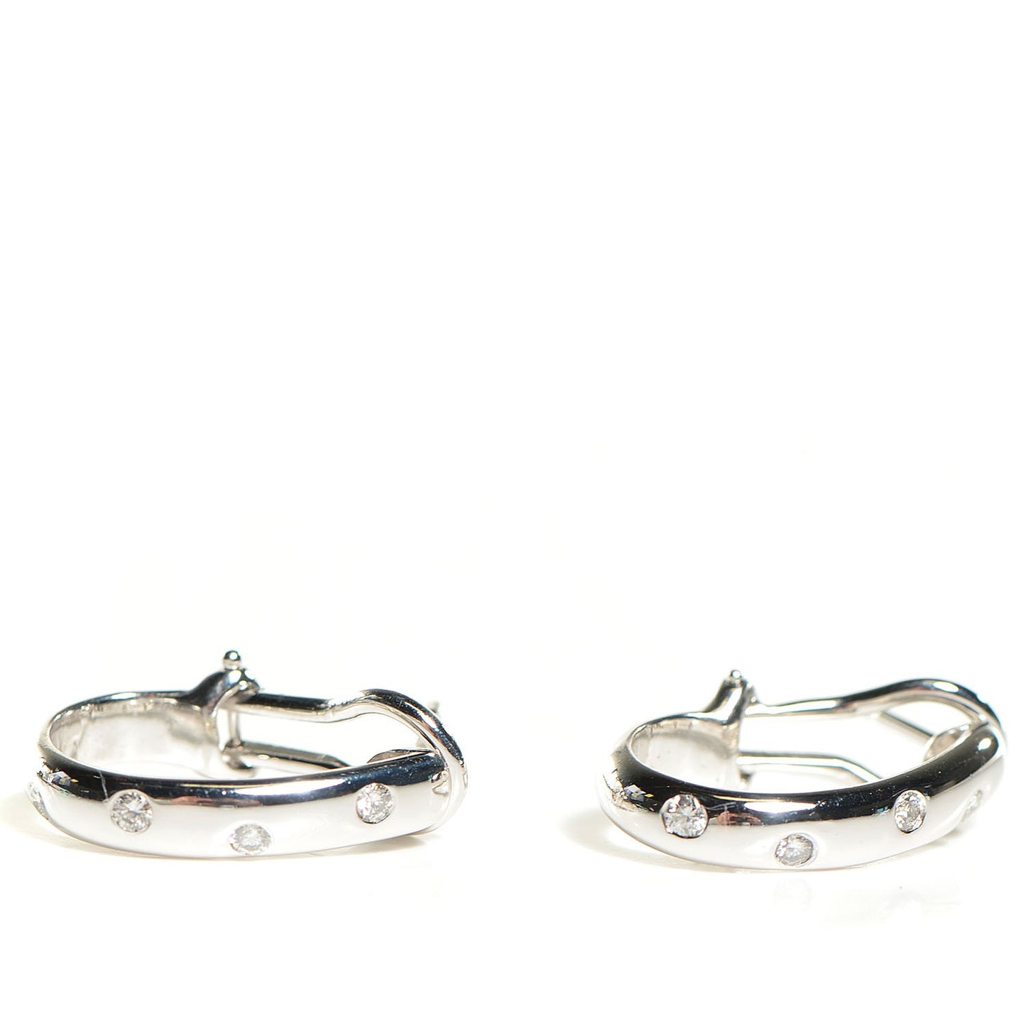 Platinum Diamond Etoile Hoop Earrings