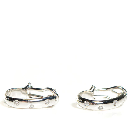 Tiffany Platinum Diamond Etoile Hoop Earrings 1 of 6