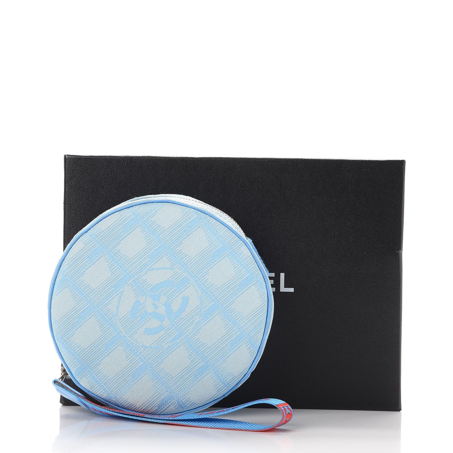 Chanel Nylon Travel Round Pouch Blue 10 of 10