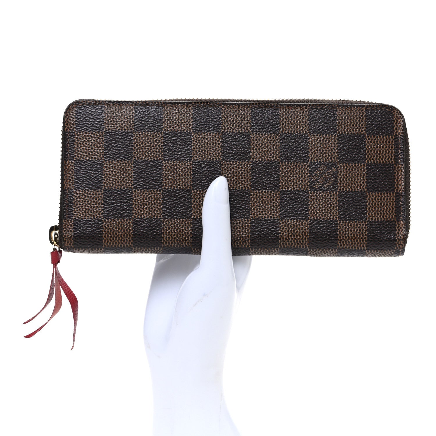 Louis Vuitton Damier Ebene Clemence Wallet Cherry 2 of 7