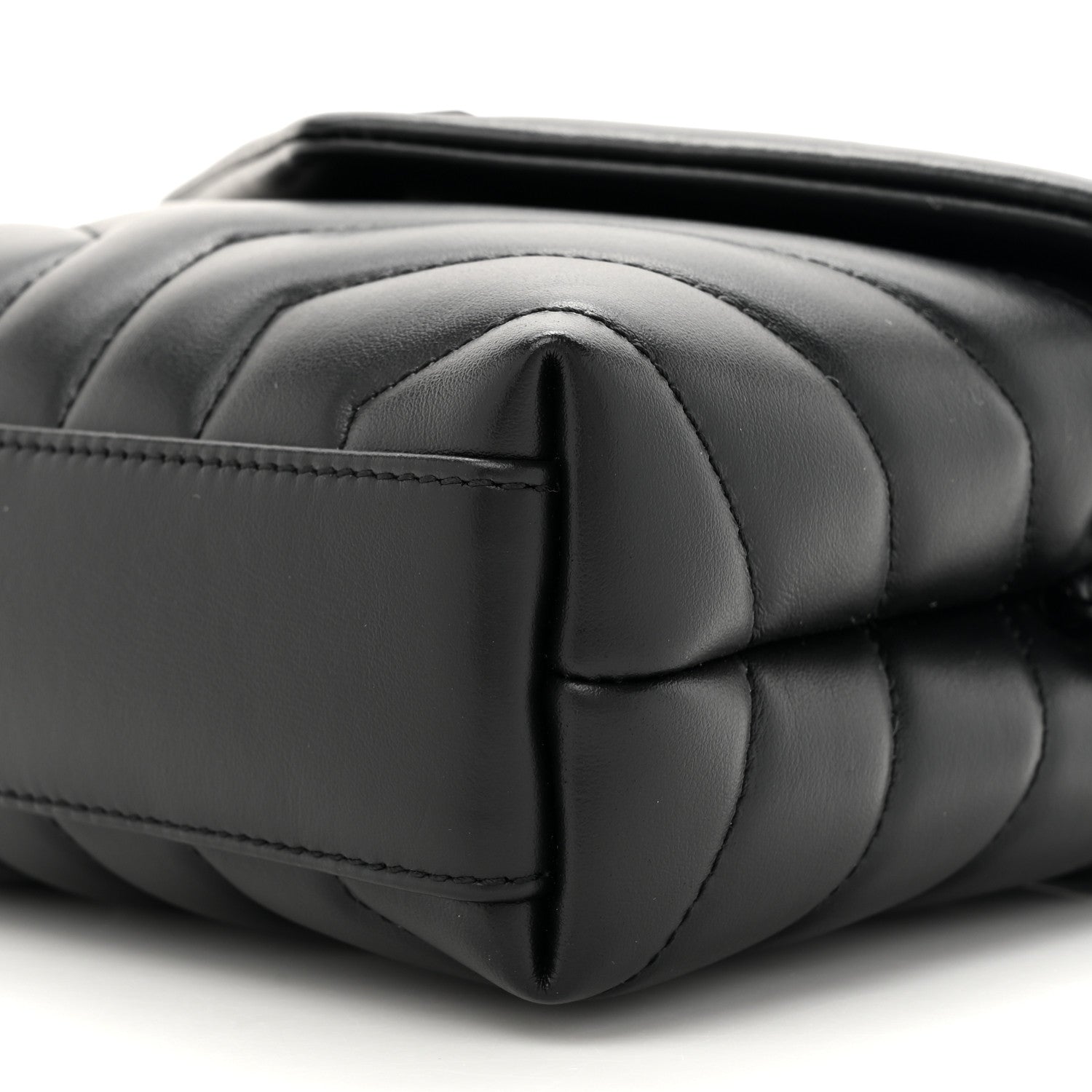 Saint Laurent Calfskin Y Quilted Monogram Monochrome Toy Loulou Crossbody Bag Black 10 of 12