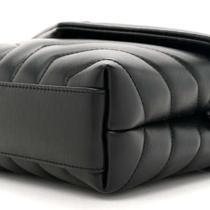Saint Laurent Calfskin Y Quilted Monogram Monochrome Toy Loulou Crossbody Bag Black 10 of 12