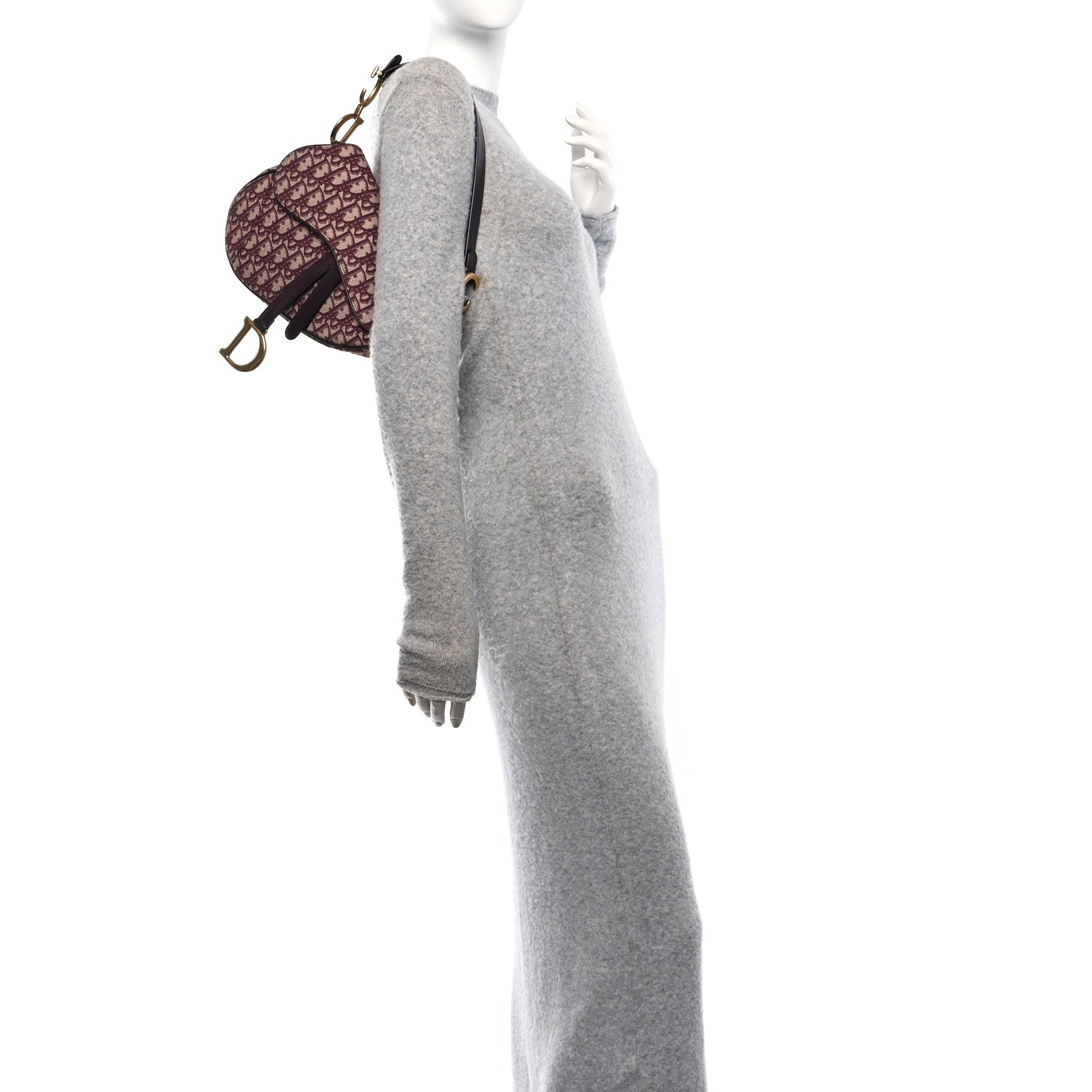 Christian Dior Oblique Saddle Bag Burgundy 2 of 10