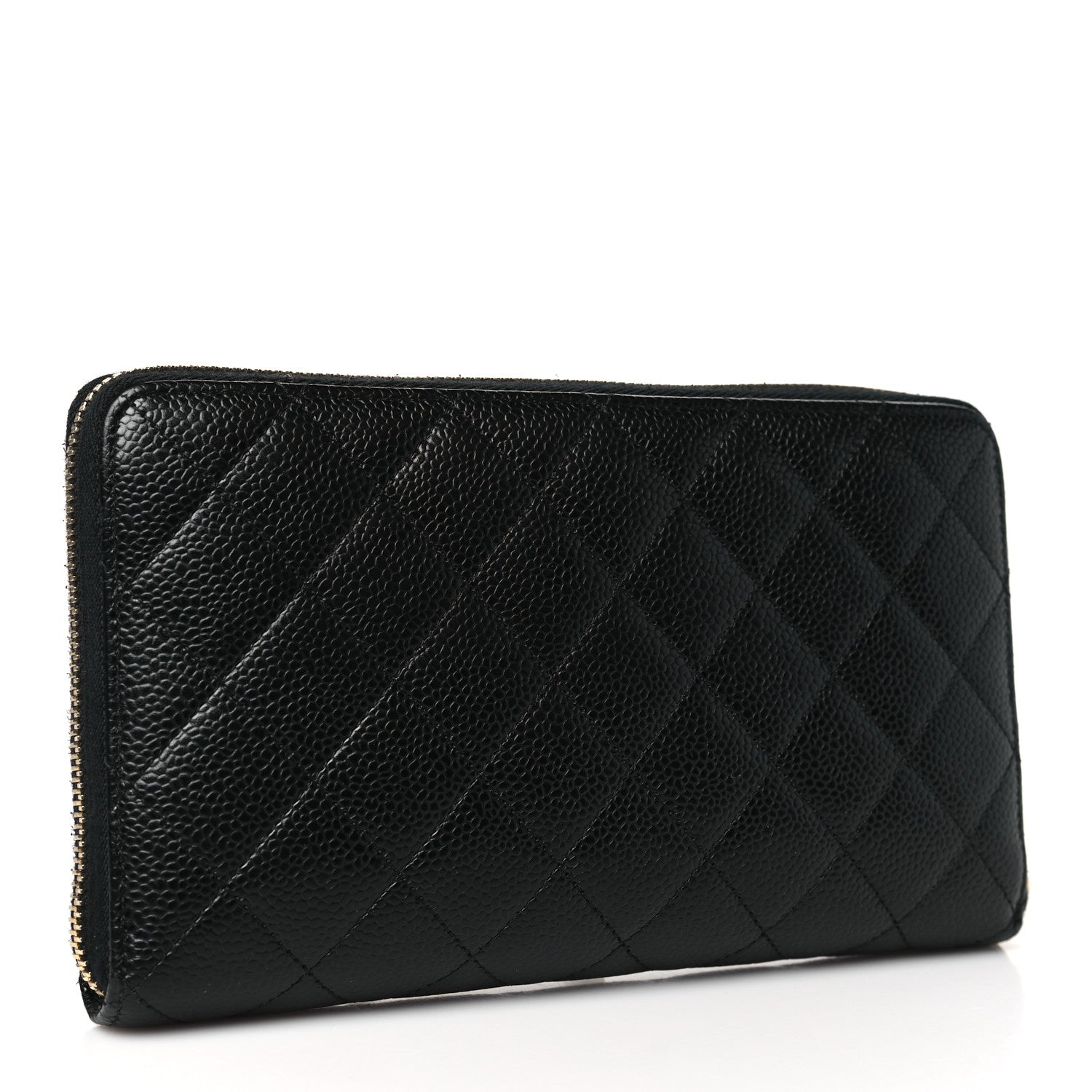 Chanel Caviar Quilted Large Zip Around Organizer Wallet Black 3 of 10