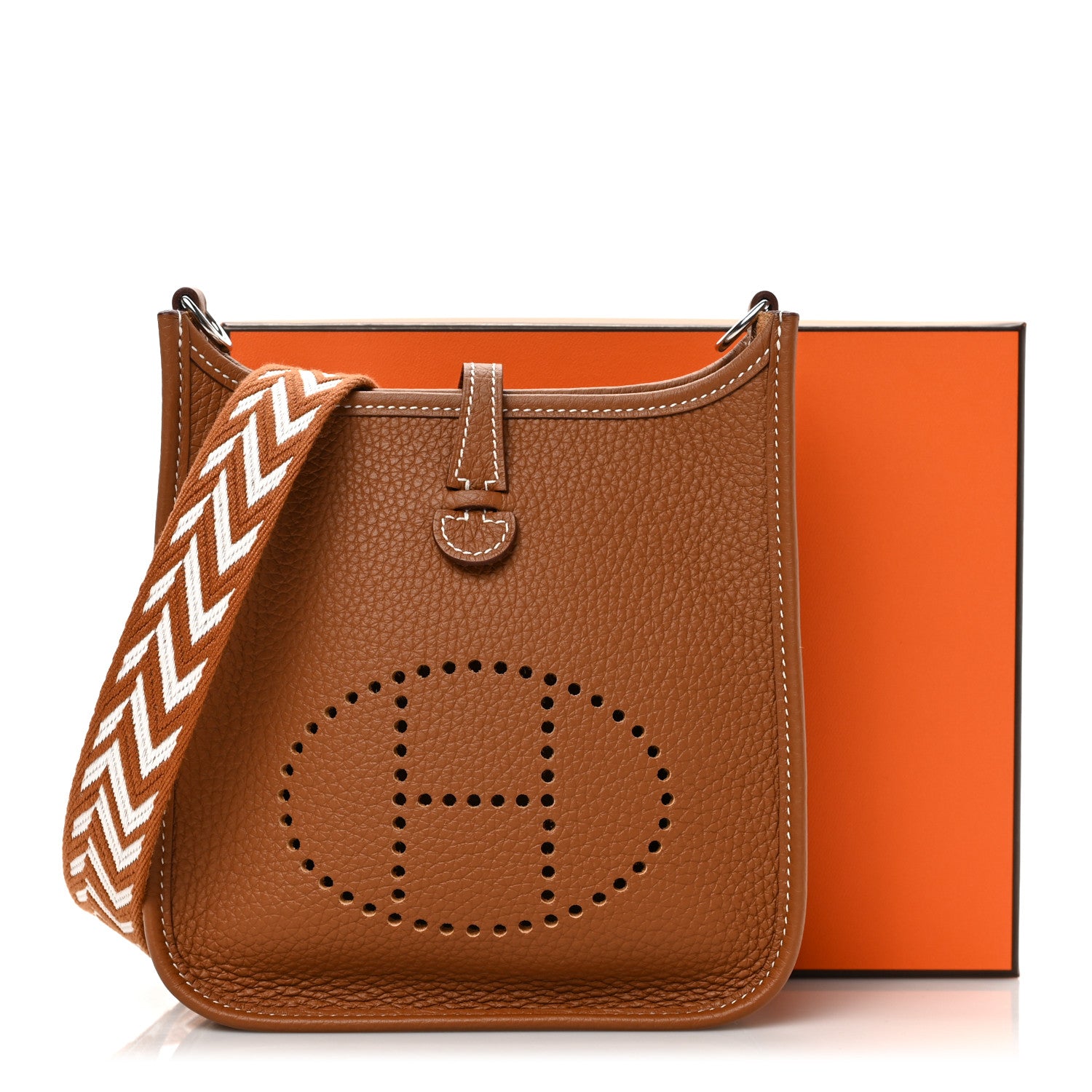 Hermes Taurillon Maurice Amazone Evelyne TPM Gold White 10 of 10