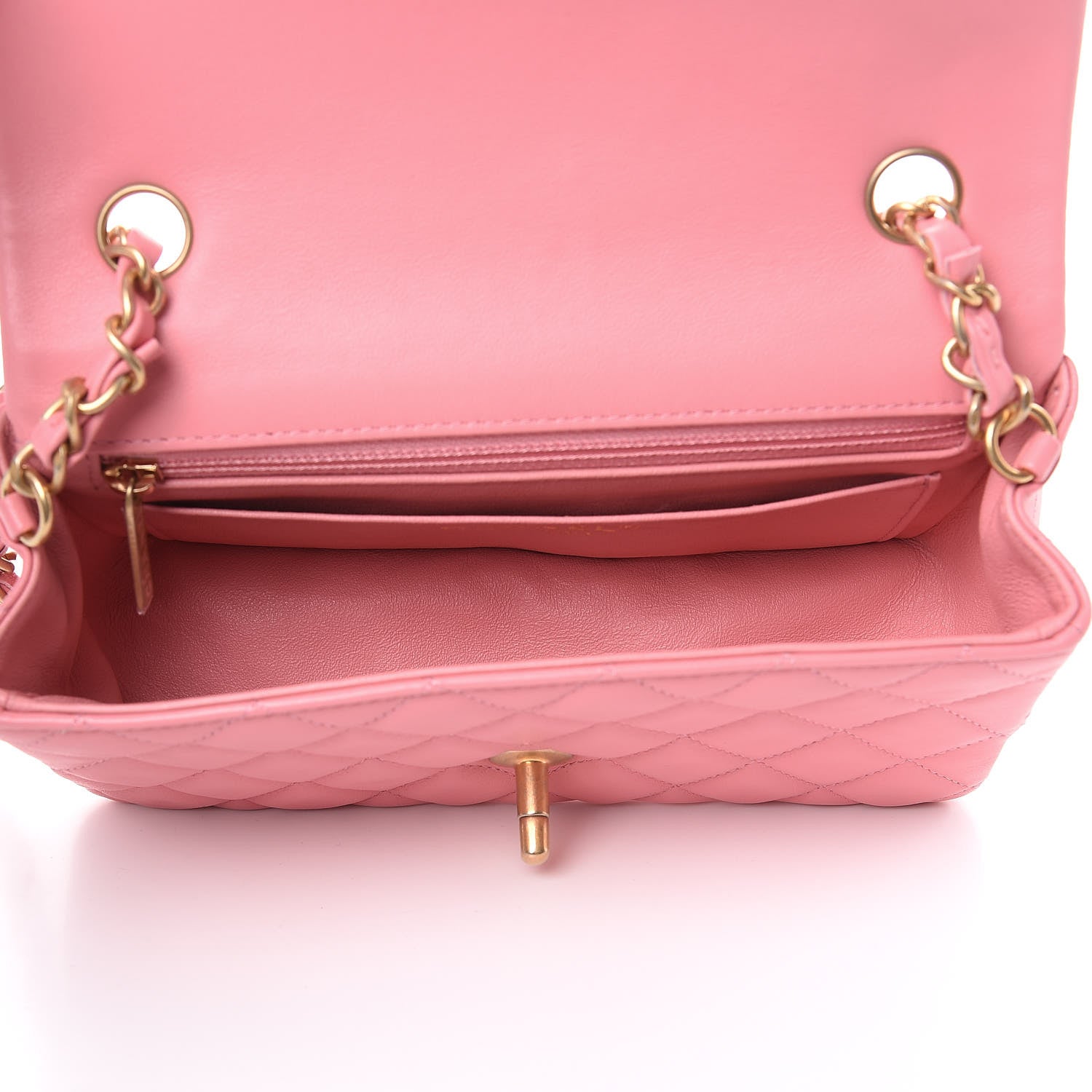 Chanel Lambskin Quilted Mini Rectangular Flap Pink 5 of 11