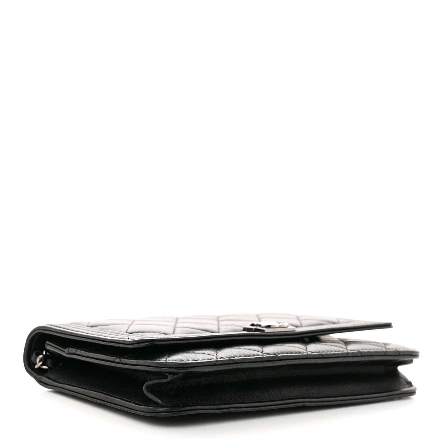Lambskin Quilted Boy Wallet On Chain WOC Black