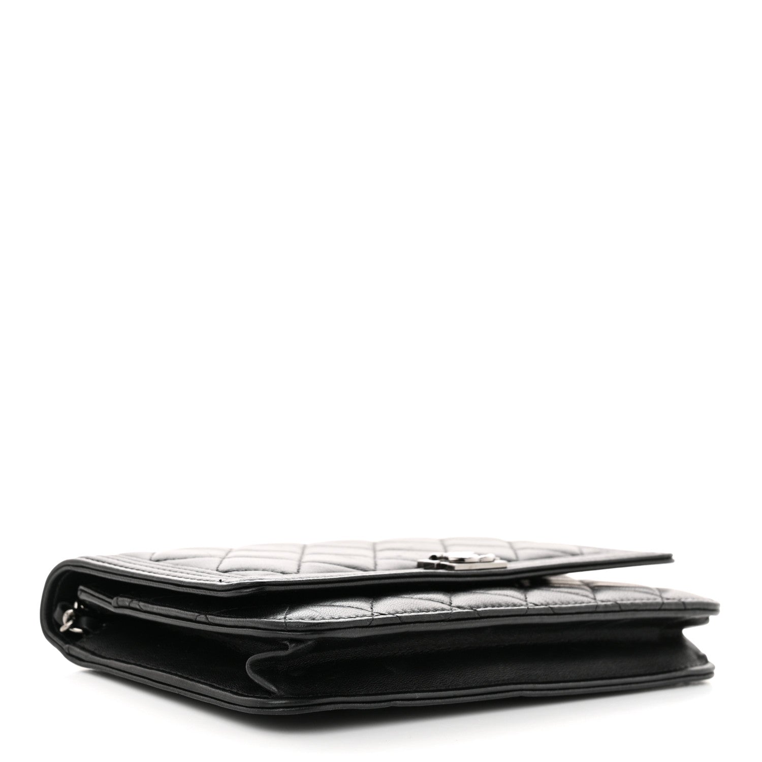 Chanel Lambskin Quilted Boy Wallet On Chain WOC Black 4 of 11
