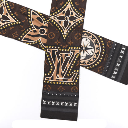 Louis Vuitton Silk Monogram LV World Bandeau Brown 2 of 3