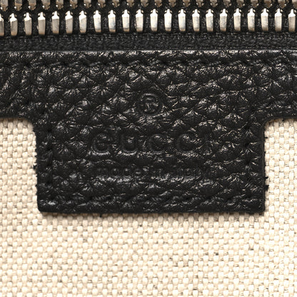 Gucci Piuma Calfskin Jumbo GG Embossed Medium Wristlet Messenger Bag Black 6 of 10