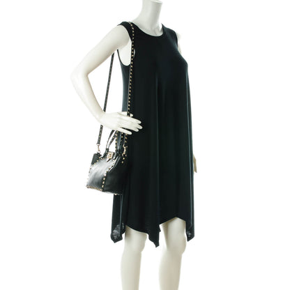 Valentino Garavani Vitello Mini Rockstud Tote Black 2 of 7