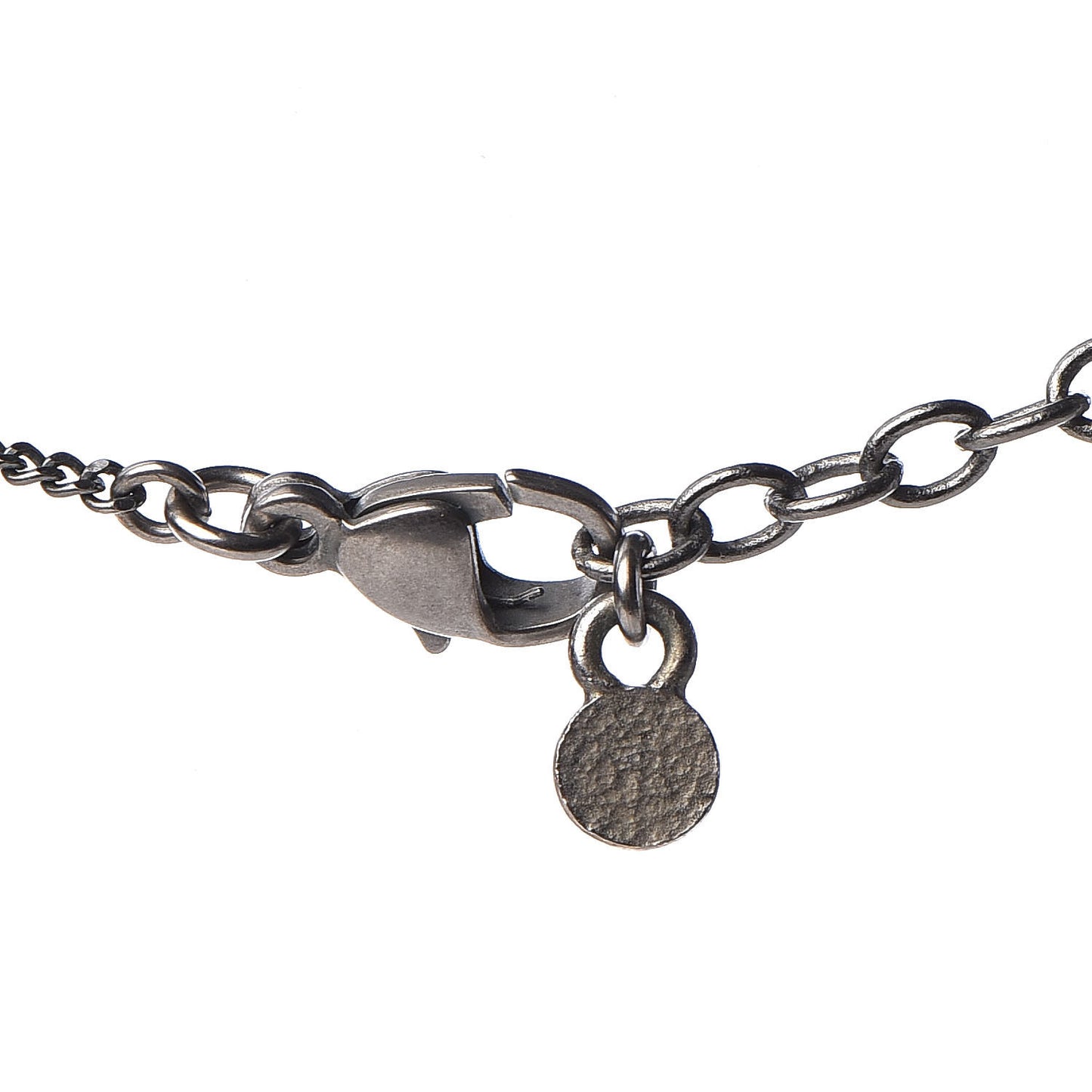 Ruthenium Baguette Crystal CC Necklace Blue White