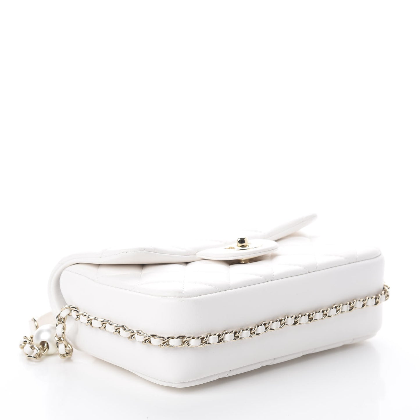 Lambskin Quilted Small My Precious Flap White