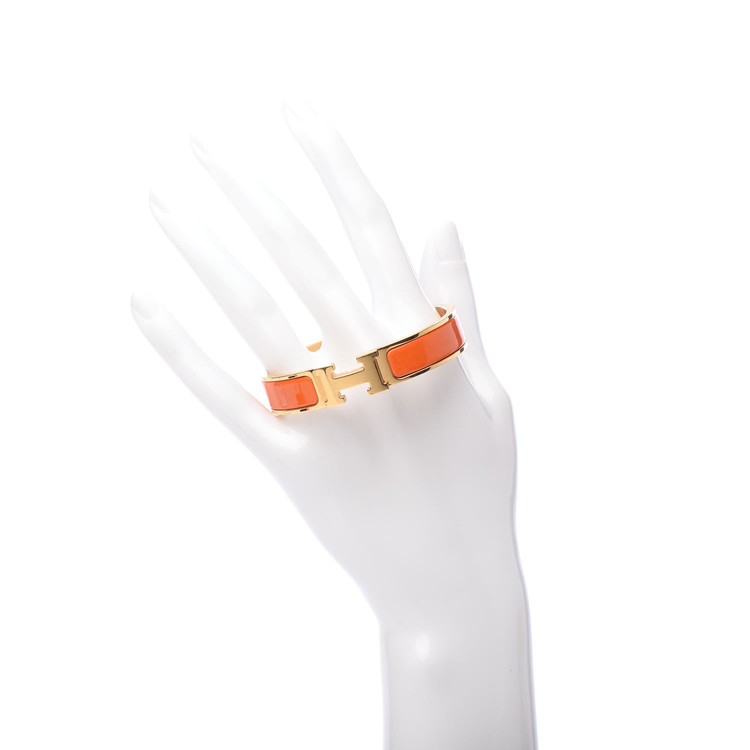 Hermes Enamel Narrow Clic Clac H Bracelet PM Orange 2 of 5