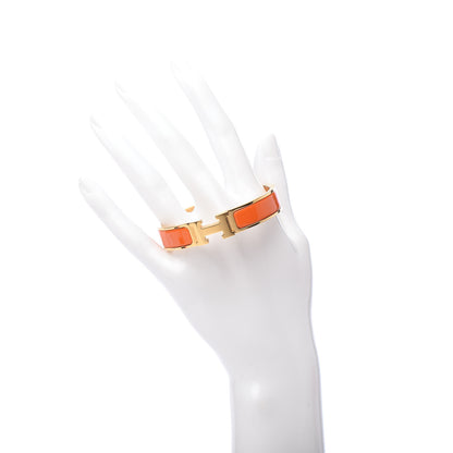 Hermes Enamel Narrow Clic Clac H Bracelet PM Orange 2 of 5