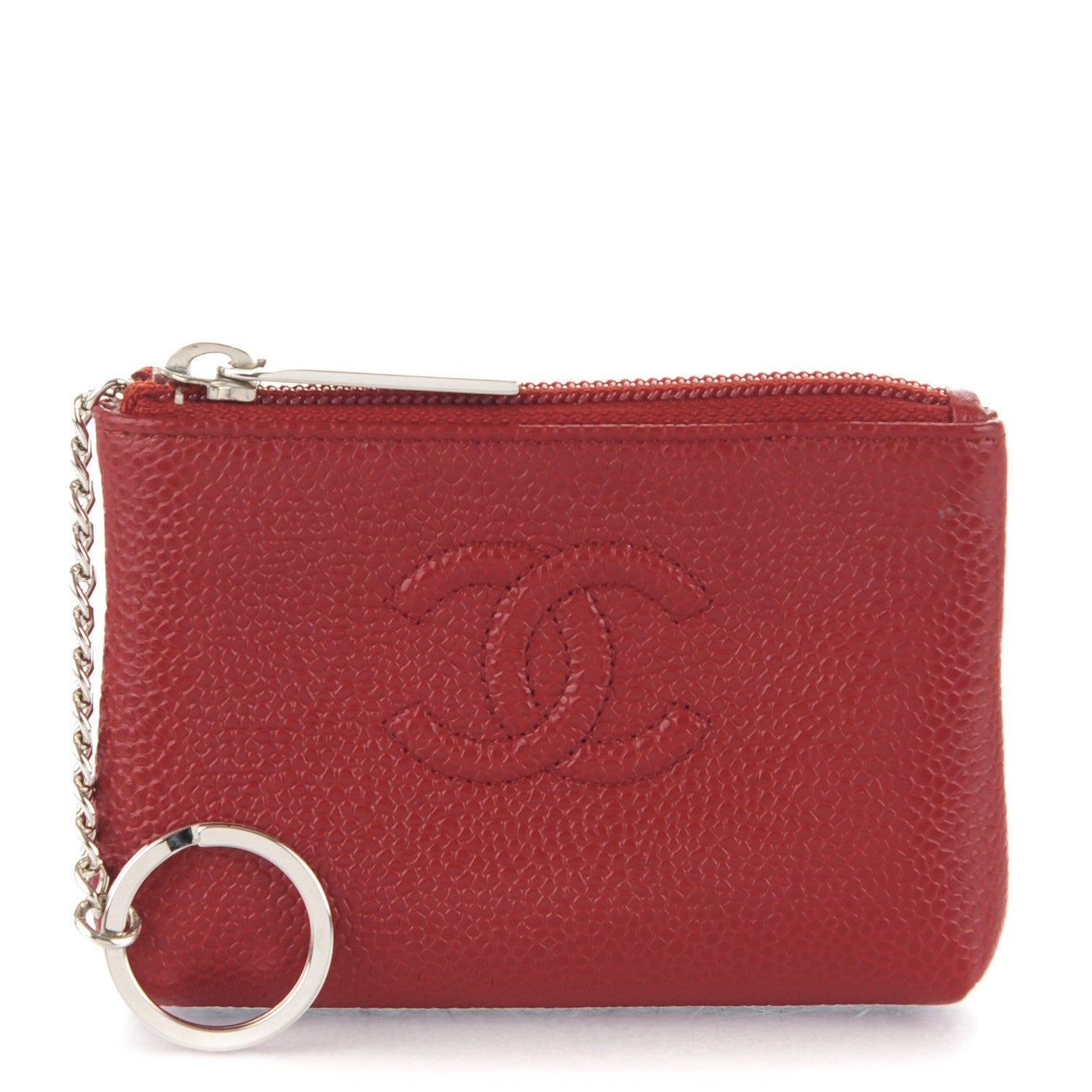 Chanel Caviar O-Key Holder Red 1 of 7
