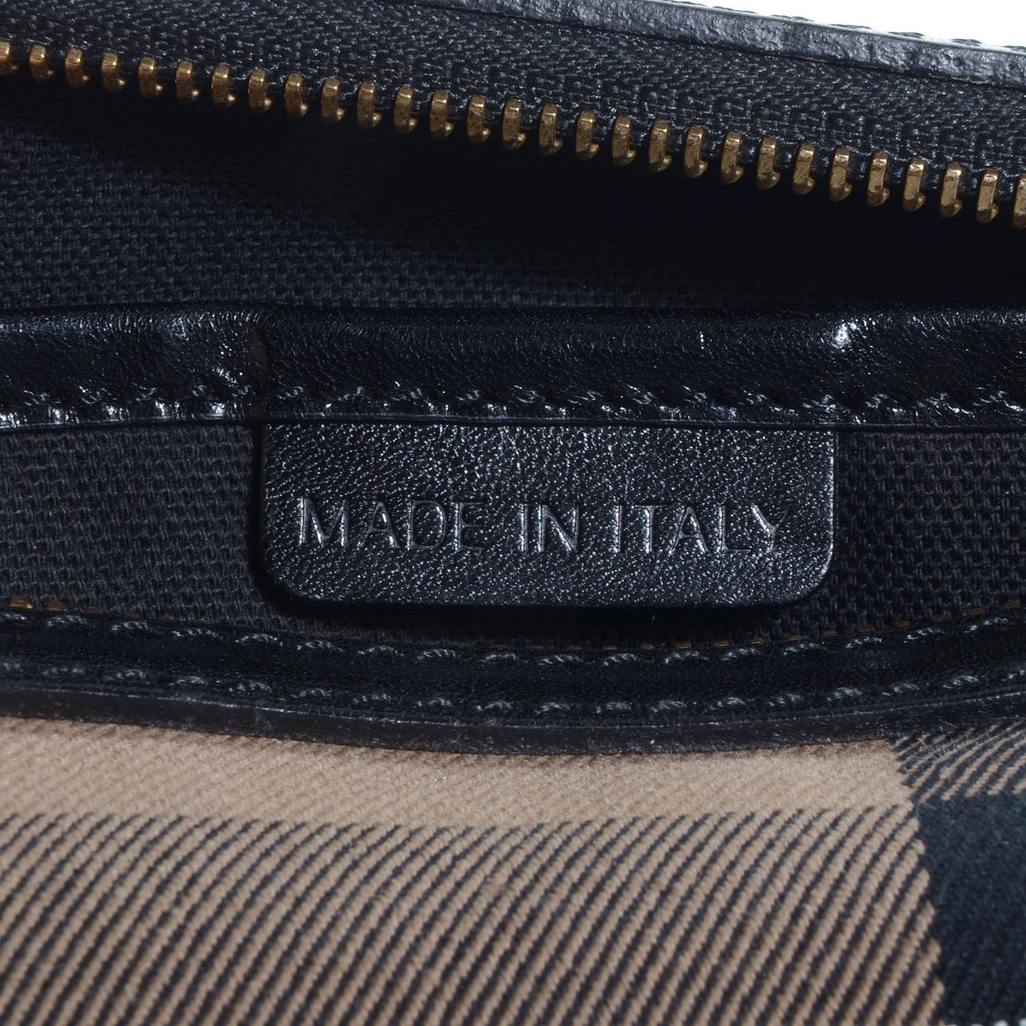 House Check Bridle Calfskin Medium Bowling Bag Black