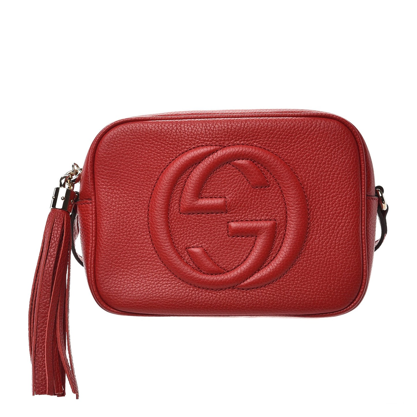 Pebbled Calfskin Small Soho Disco Bag Tabasco Red
