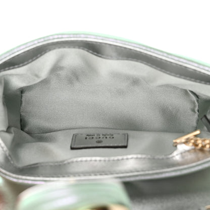 Gucci Iridescent Nappa Chevron Matelasse Super Mini GG Marmont Shoulder Bag Green Iridescent 5 of 11