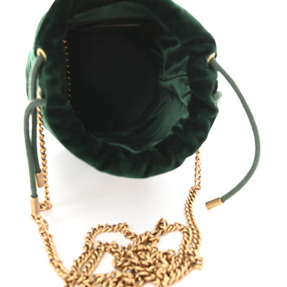 Gucci Velvet Matelasse Mini GG Marmont 2.0 Bucket Bag Dark Green 5 of 7