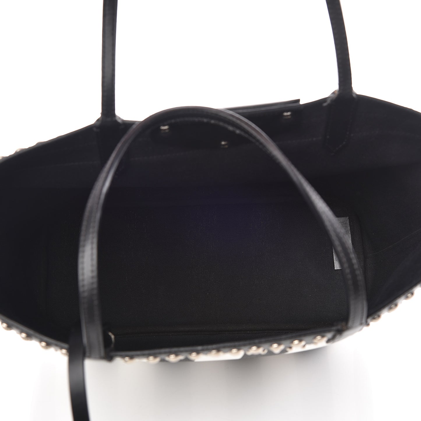 Coated Canvas Striped Large Antigona Tote Black White