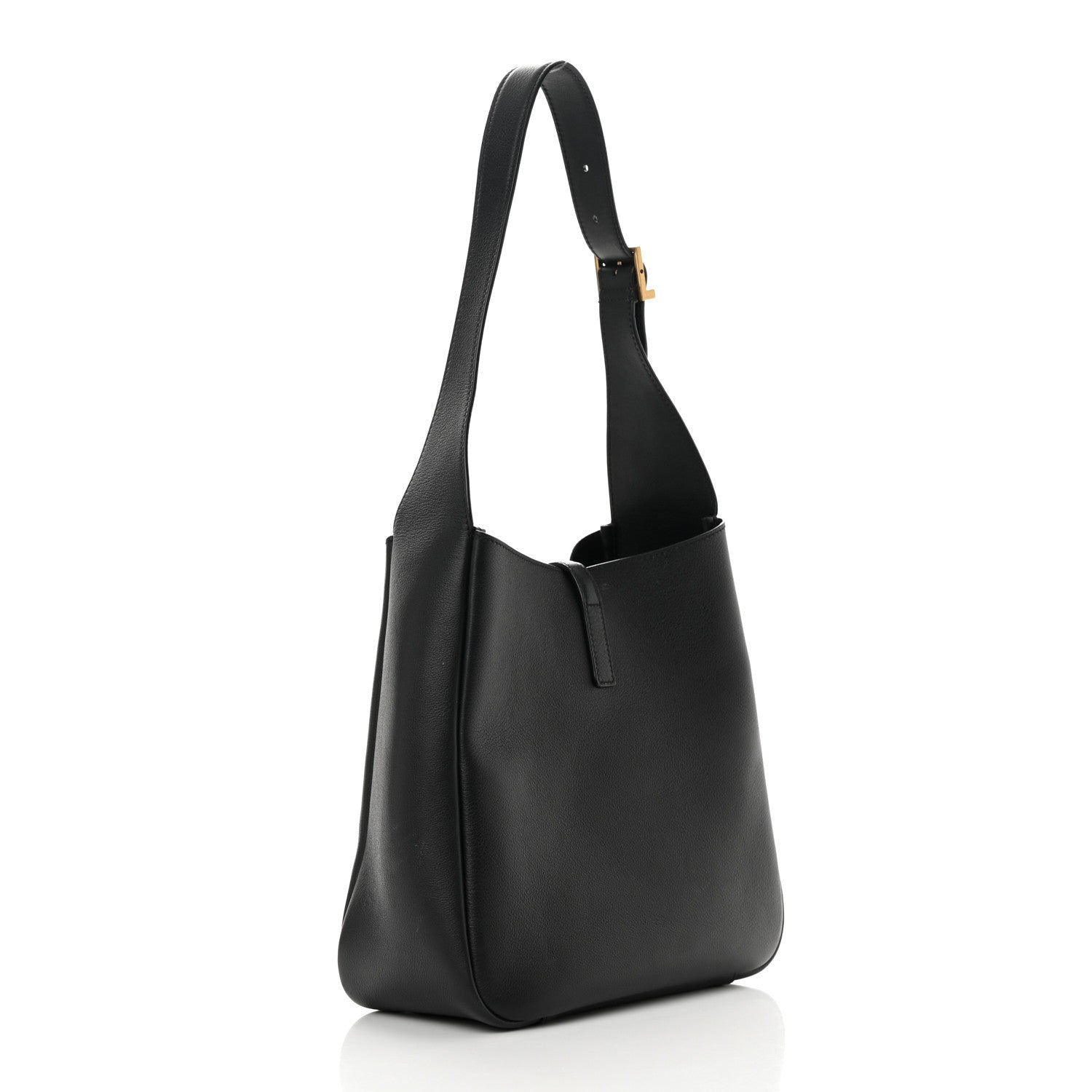 Saint Laurent Smooth Calfskin Small Le 5 A 7 Soft Hobo Black 3 of 11