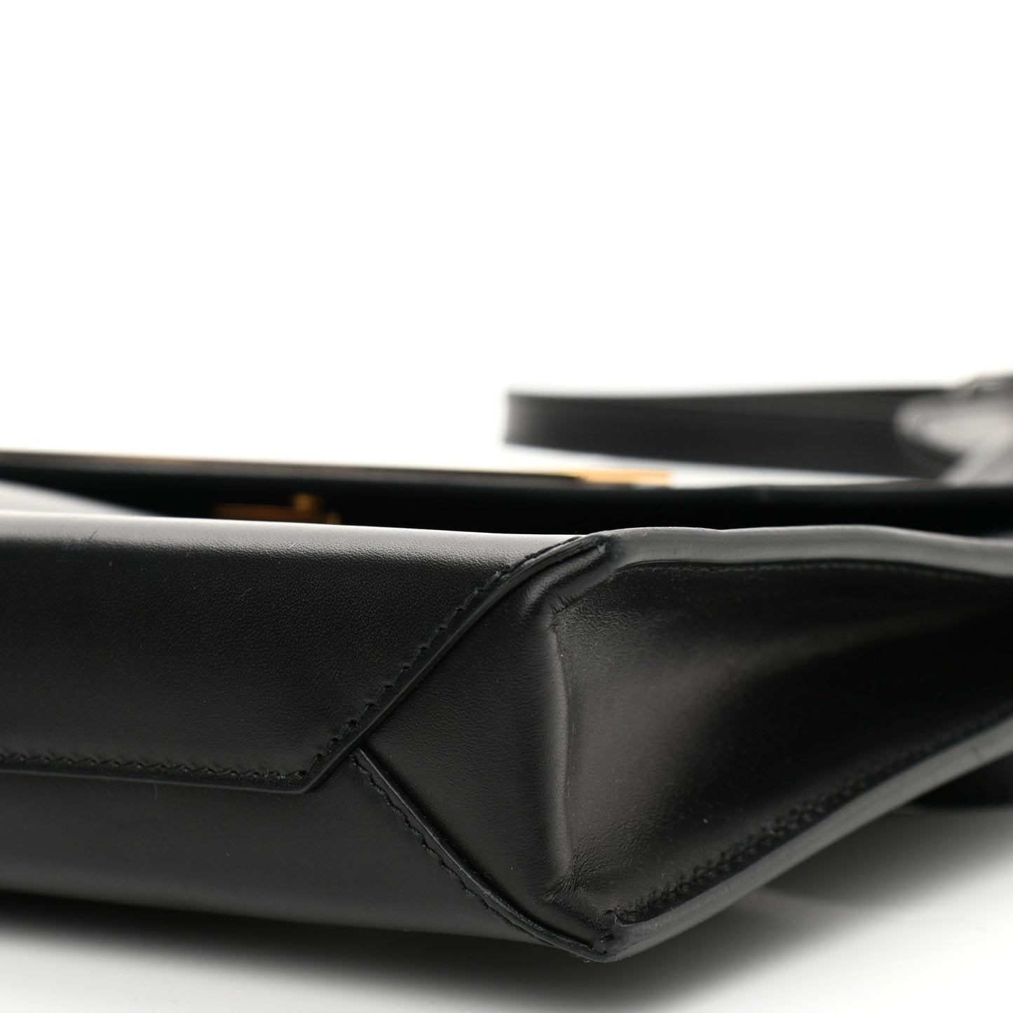 Calfskin Cable Flap Clutch Black