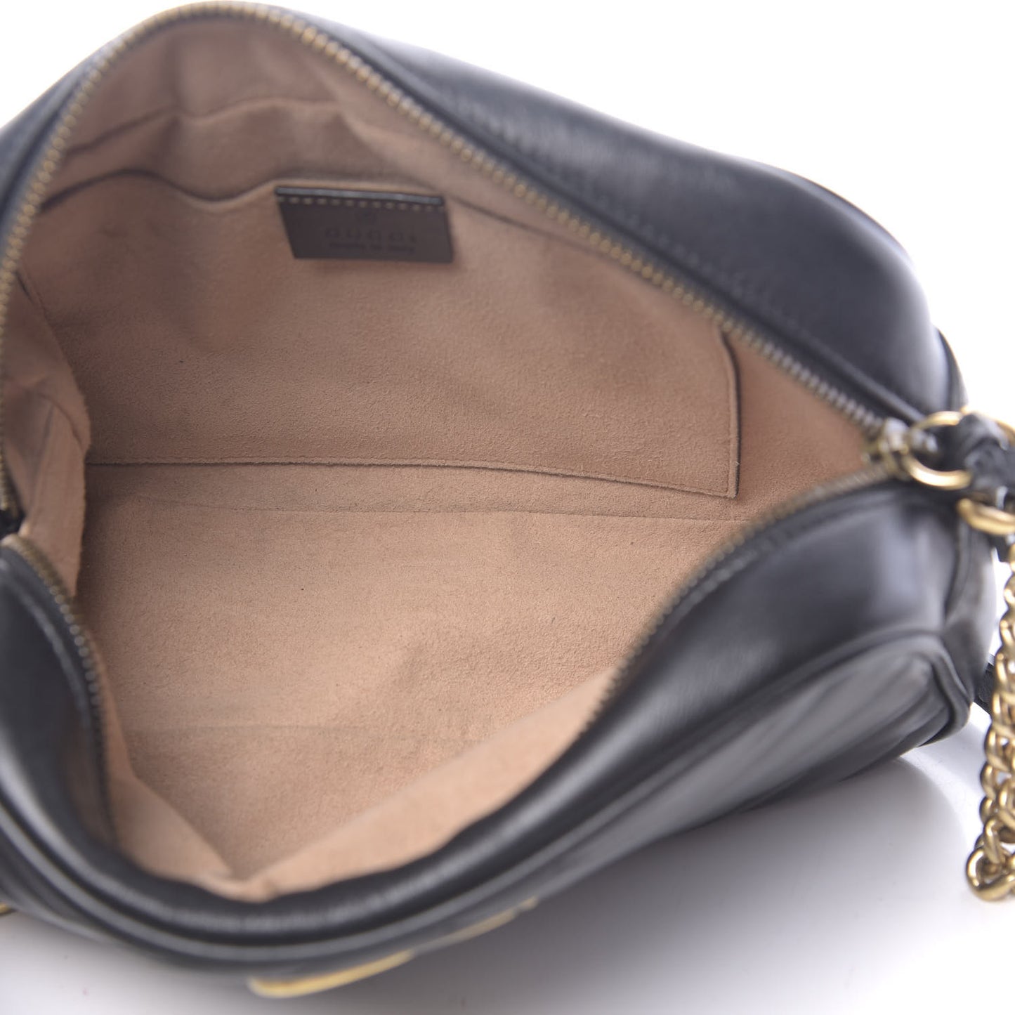 Calfskin Matelasse Small GG Marmont Chain Shoulder Bag Black