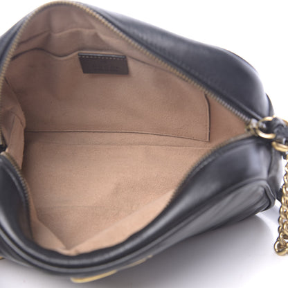 Gucci Calfskin Matelasse Small GG Marmont Chain Shoulder Bag Black 5 of 14