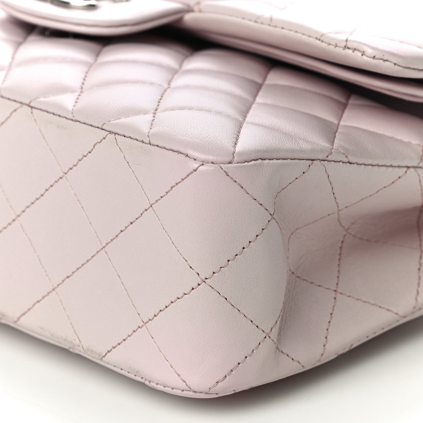 Lambskin Quilted Small Double Flap Light Pink