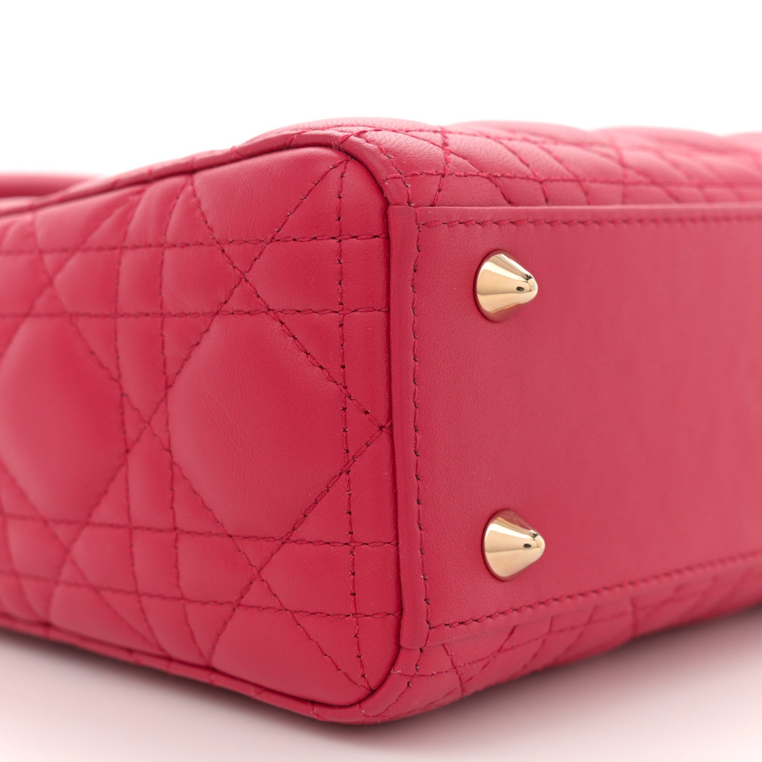 Christian Dior Lambskin Cannage Dioramour Small My ABCDior Lady Dior Fraise 9 of 10