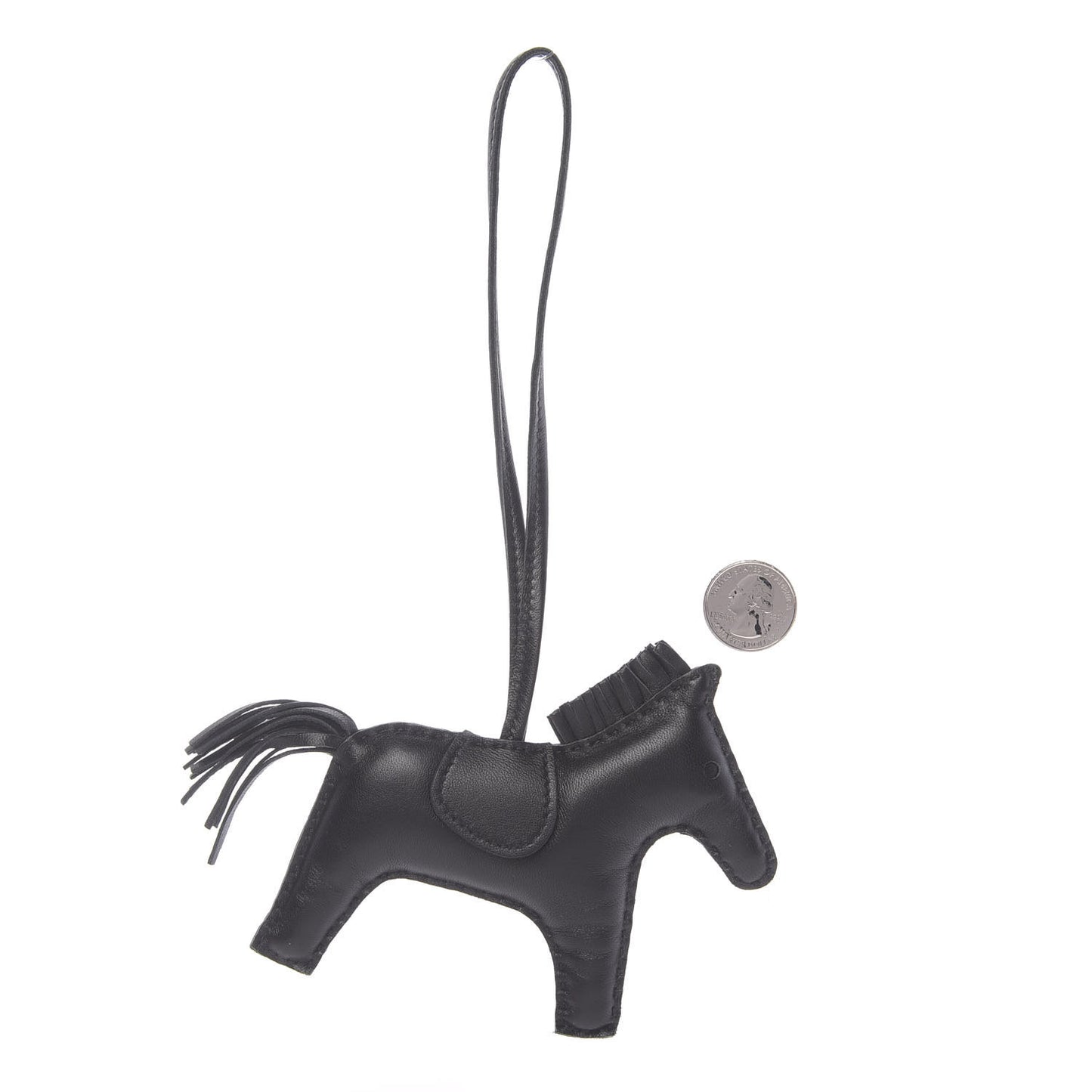 Milo Lambskin Grigri Rodeo Horse Bag Charm MM So Black