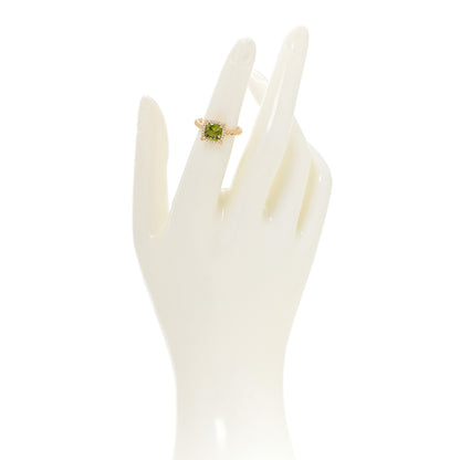 David Yurman 18K Yellow Gold Diamond Peridot 7mm Petite Chatelaine Pave Bezel Ring 49 5 2 of 5