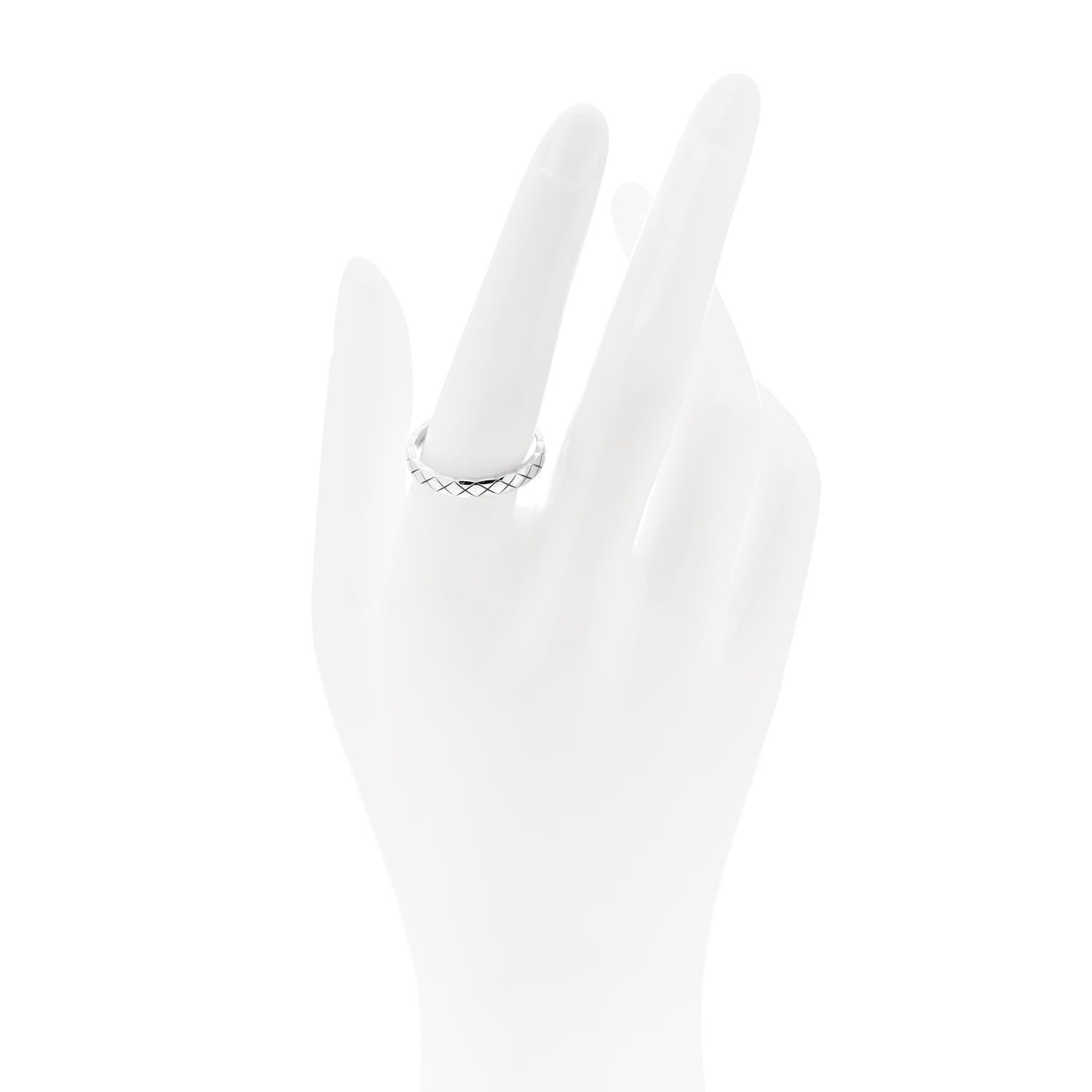 Chanel 18K White Gold Mini Coco Crush Ring 58 8.25 2 of 5