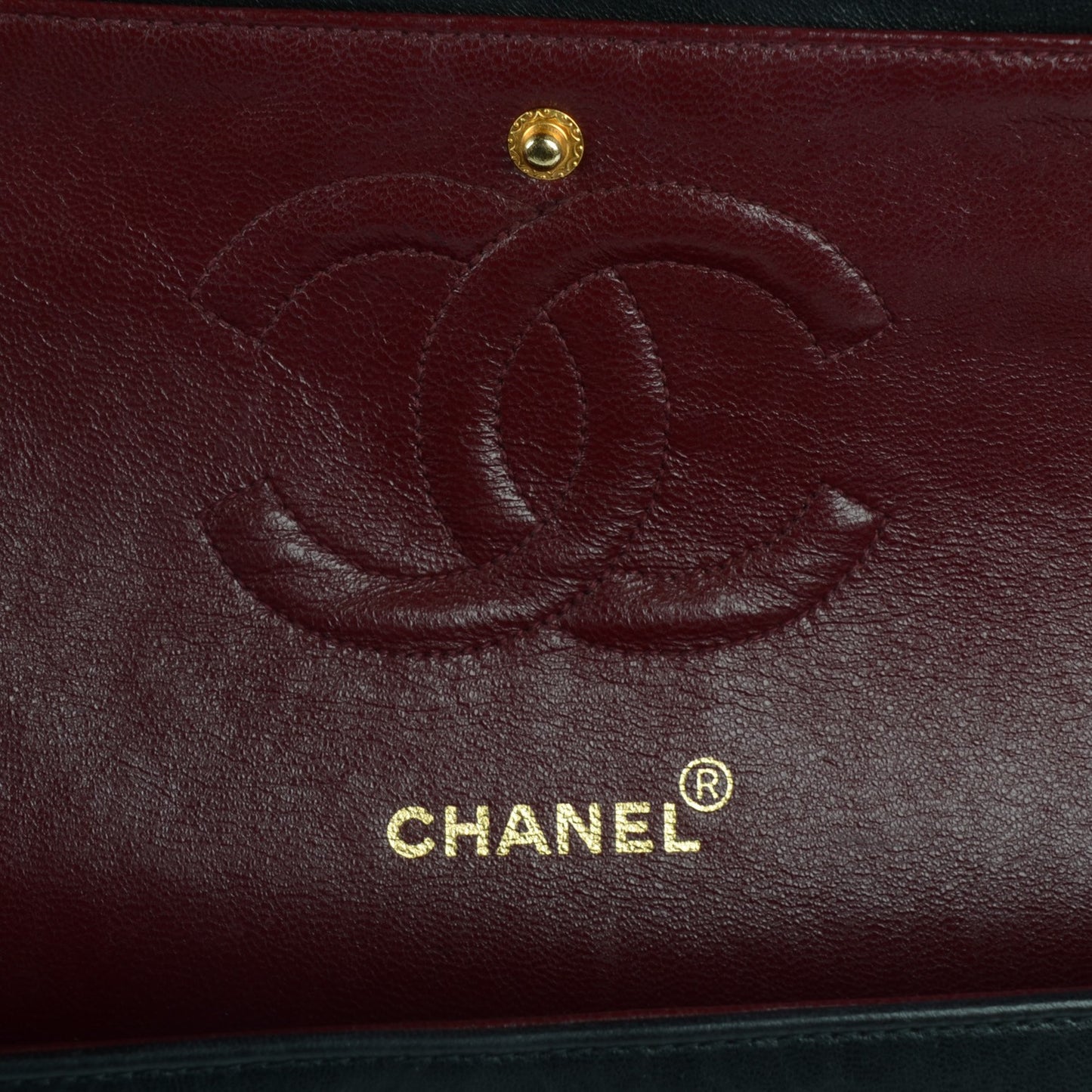 Lambskin Quilted Medium Double Flap Black