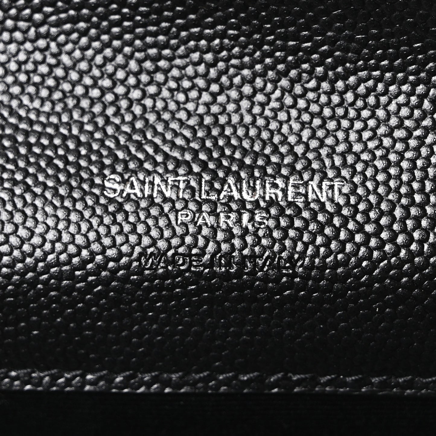 Grain De Poudre Matelasse Chevron Monogram Envelope Clutch Black