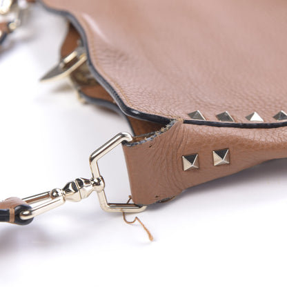 Valentino Garavani Pebbled Calfskin Small Rockstud Flip-Lock Messenger Bag Light Cuir 15 of 20