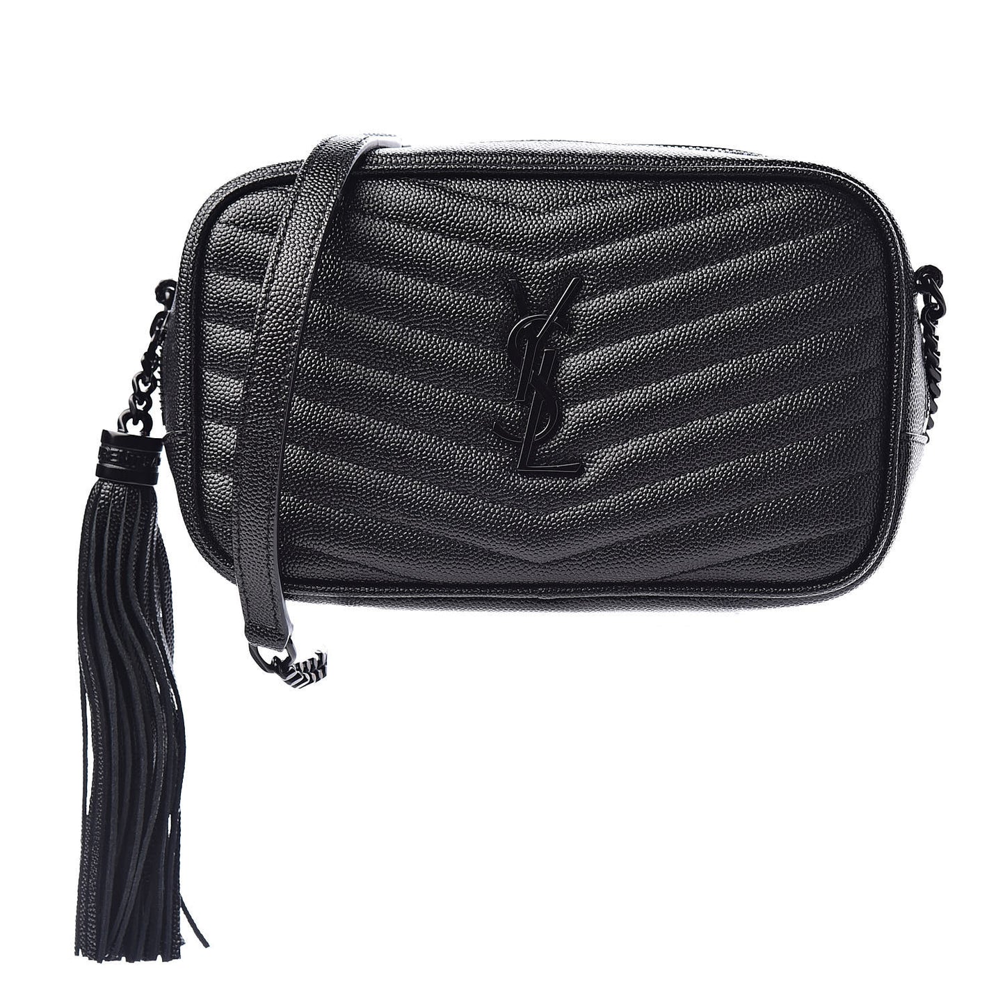 Grain De Poudre Matelasse Monogram Mini Lou Camera Bag Black