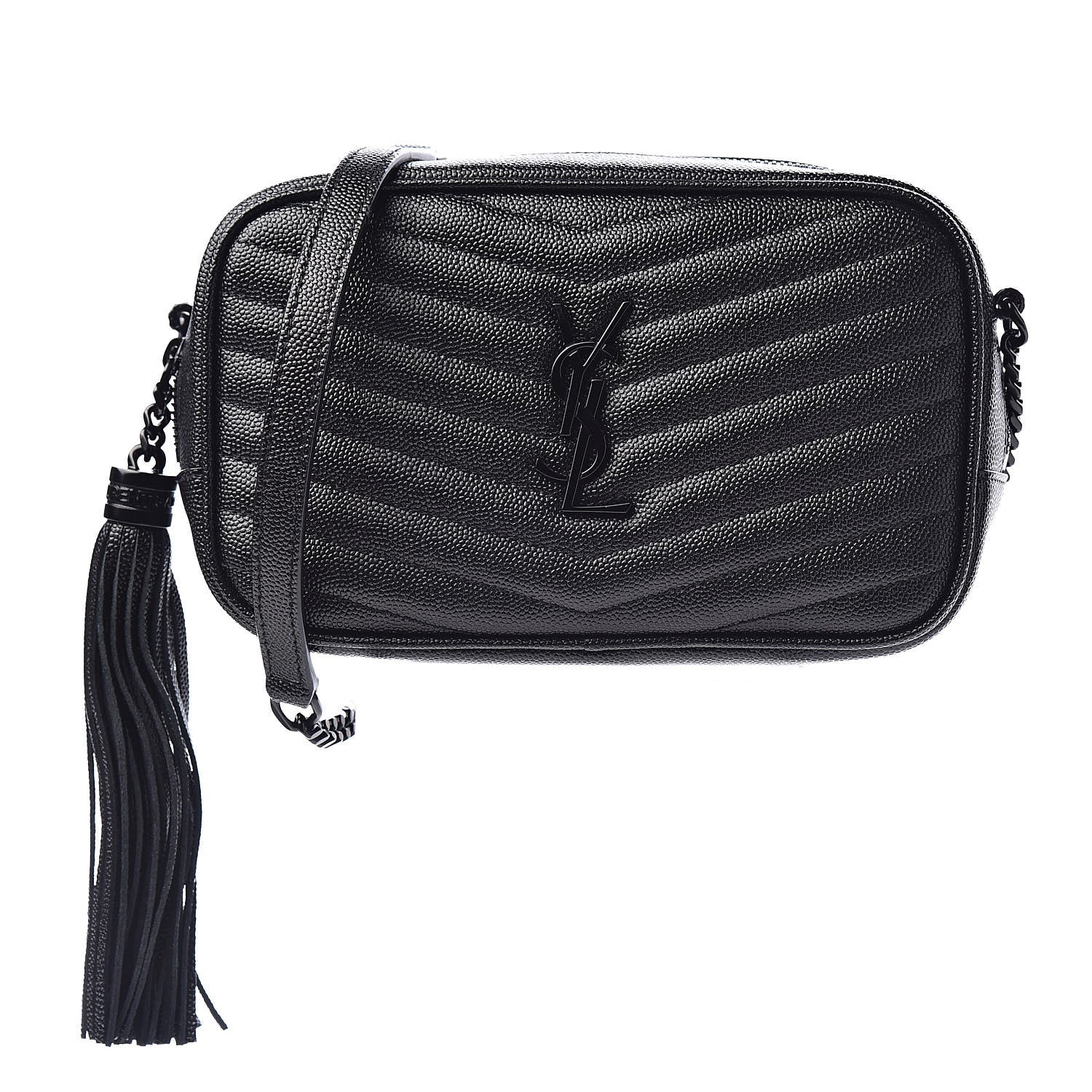 Saint Laurent Grain De Poudre Matelasse Monogram Mini Lou Camera Bag Black 1 of 11