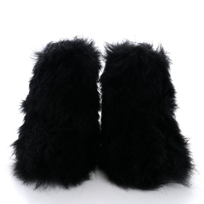 Chanel Fur Ankle Boots 37 Black 3 of 11