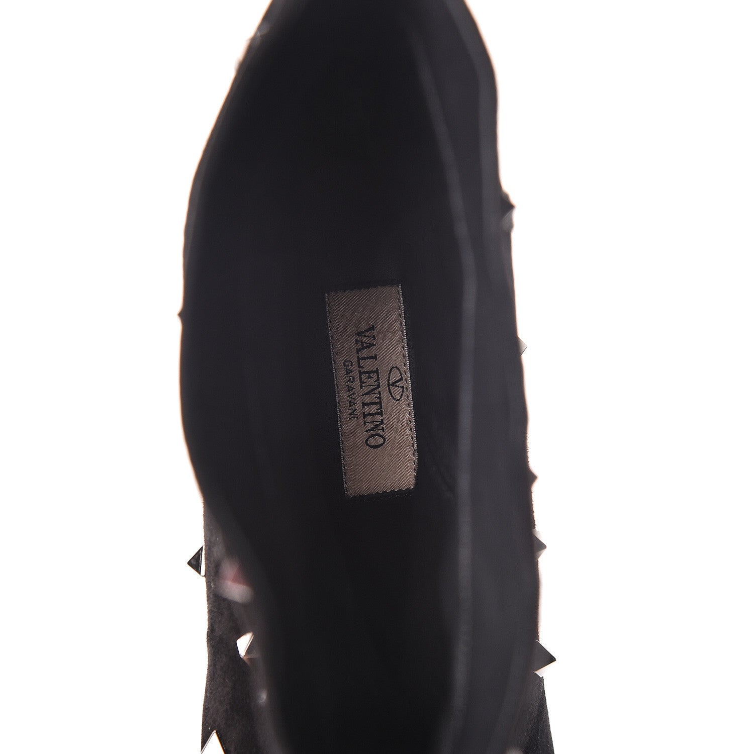 Valentino Garavani Suede Rockstud Scrunch Ankle Booties 41 Black 5 of 8
