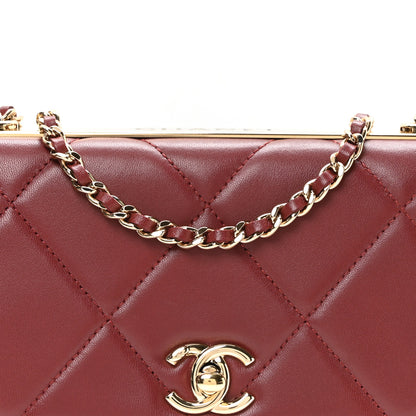 Chanel Lambskin Quilted Trendy CC Wallet On Chain WOC Burgundy 9 of 12
